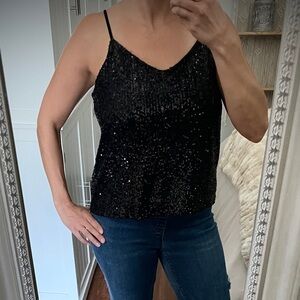 New Steve Madden Sequin Top in Black